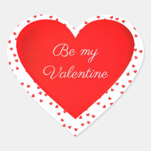 Love Be My Valentine Red Heart Sticker