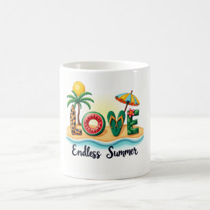 Love Beach Summer Elements Cartoon Mug