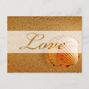 Love Beach Wedding Theme Save The Date Announcement Postcard
