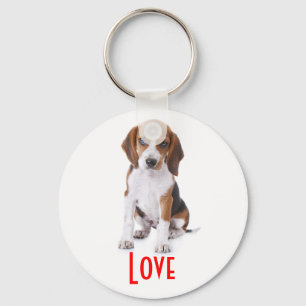 Love Beagle Puppy Dog Customized Key Chain