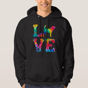 Love Beagle Tie Dye Dog Mom Dad Hoodie
