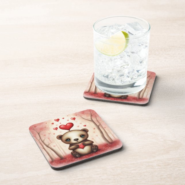Love Bear 1 Beverage Coaster (Right Side)
