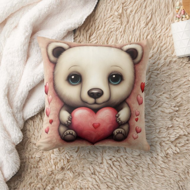 Love Bear 2 Throw Pillow (Blanket)