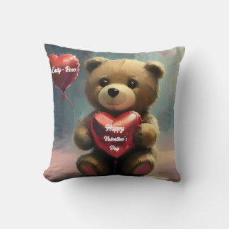 Love Bear: Personalized Valentine's Day Throw Pillow