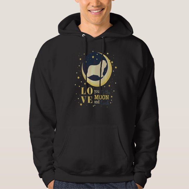 Love Bearded Collie To The Moon Hoodie (Front)