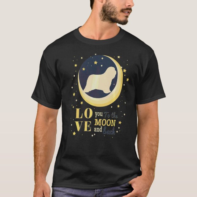 Love Bearded Collie To The Moon T-Shirt (Front)