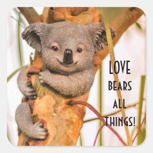 Love Bears All Things Square Sticker