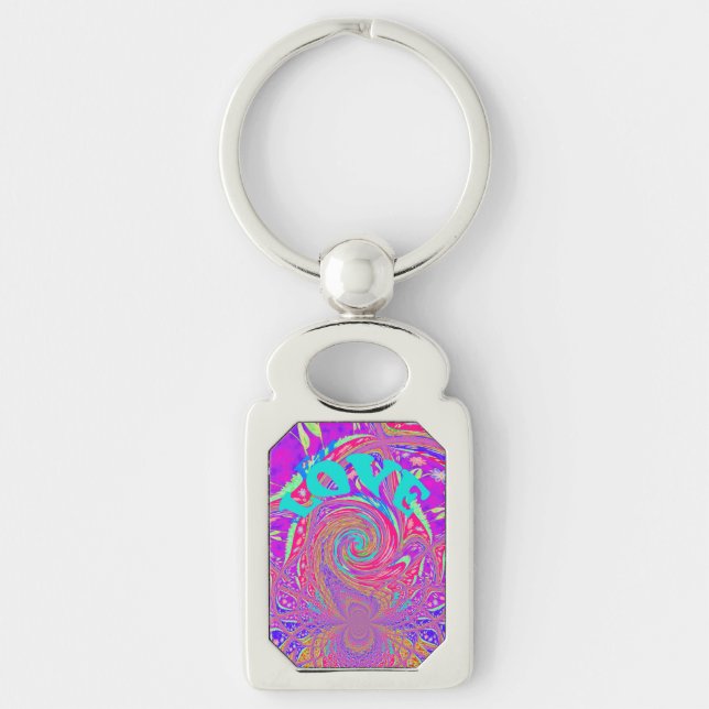 Love Beautiful Pretty Uniquely Exceptional Colors Keychain (Front)