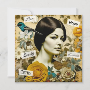 Love, Beauty, Inspire, Dream and Hope Vintage Lady