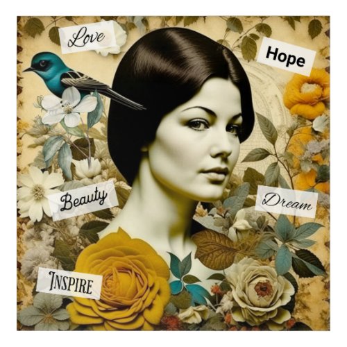 Love Beauty Inspire Dream and Hope Vintage Lady Acrylic Print
