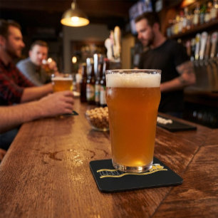 Love Beer Retro Typography Bar Hard Beverage Coaster