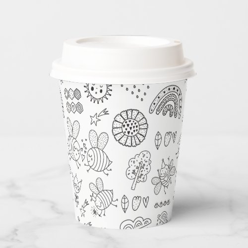 Love bees paper cups