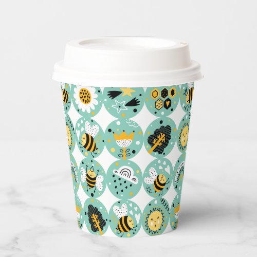 Love bees paper cups