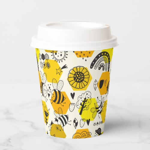 Love bees paper cups