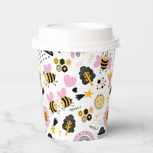 Love bees paper cups