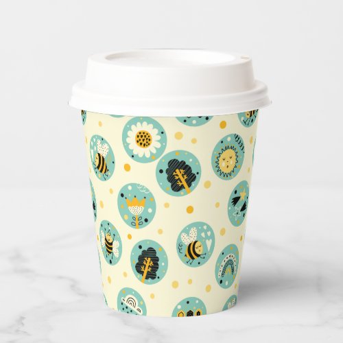 Love bees paper cups
