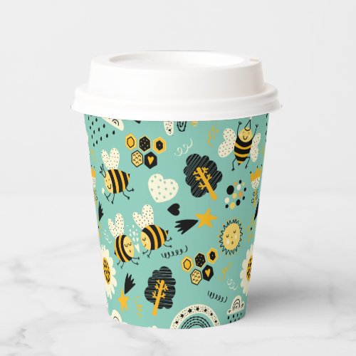 Love bees paper cups