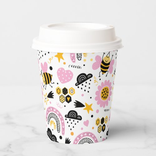 Love bees paper cups