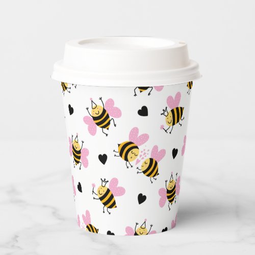 Love bees paper cups