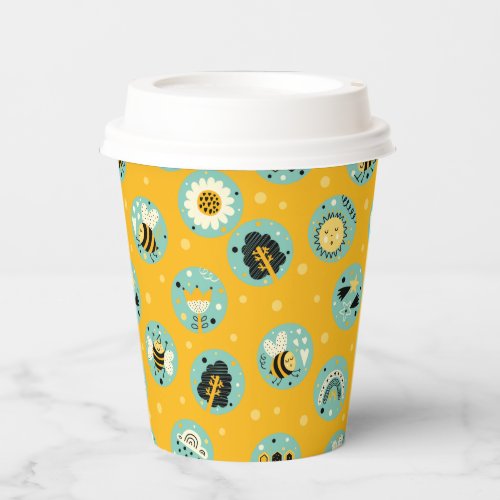 Love bees paper cups