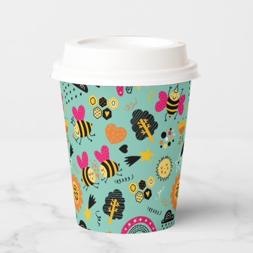 Love bees paper cups