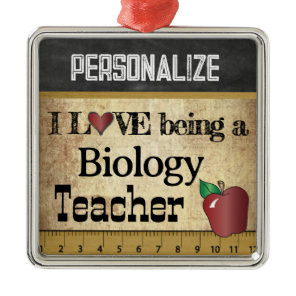 Love being a Biology Teacher | Vintage Metal Ornament