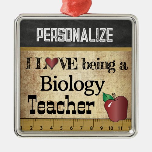 Love being a Biology Teacher  Vintage Metal Ornament