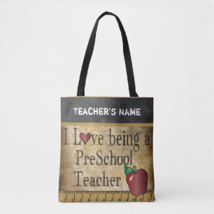 Love Being a PreSchool Teacher DIY Name Tote Bag