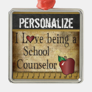 Love being a School Counselor Vintage Metal Ornament