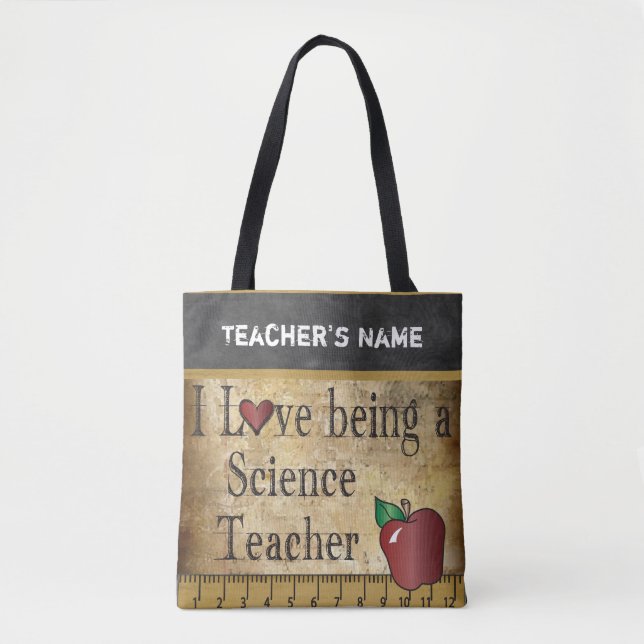 Love Being a Science Teacher | DIY Name Tote Bag (Front)