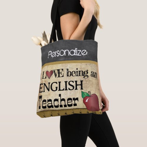 Love Being an English Teacher   DIY Name Tote Bag