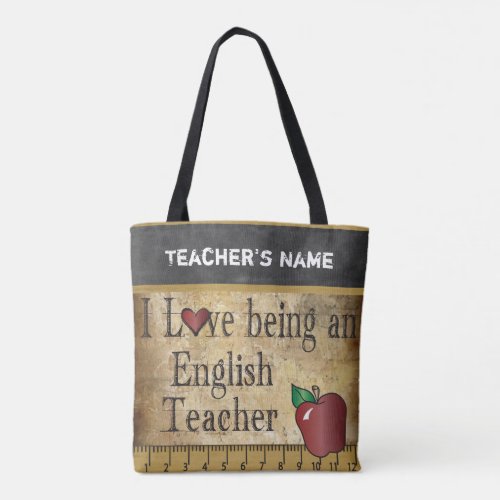 Love Being an English Teacher  DIY Name Tote Bag