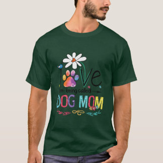 Love Being Called Dog Mom Funny Dog Paw Lover Moth T-Shirt