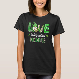 Love Being Called Nonnie Gnome Plaid St Patricks D T-Shirt
