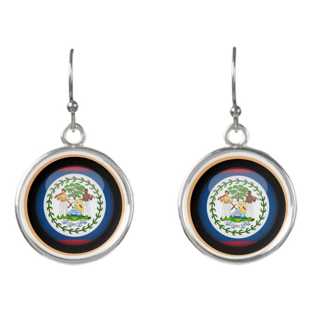Love Belize & Belize flag fashion heart/sport Earrings (Front)