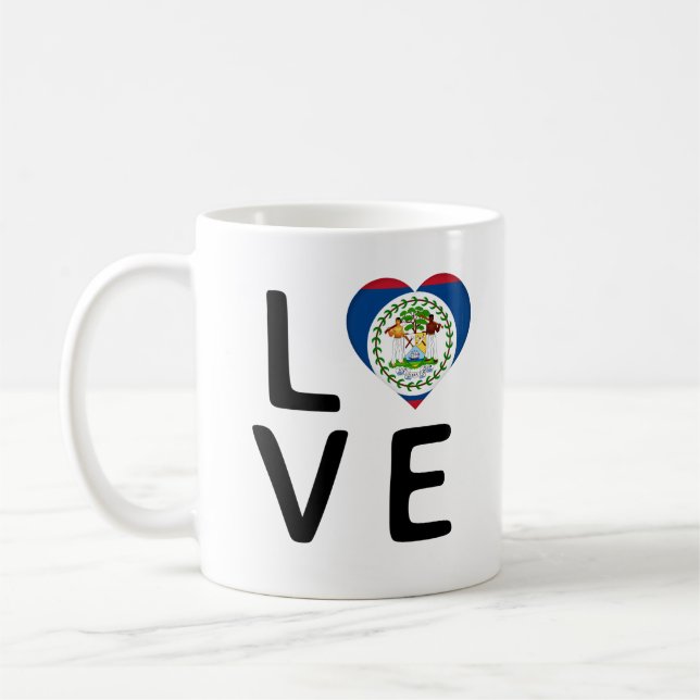Love - Belize Flag Coffee Mug (Left)