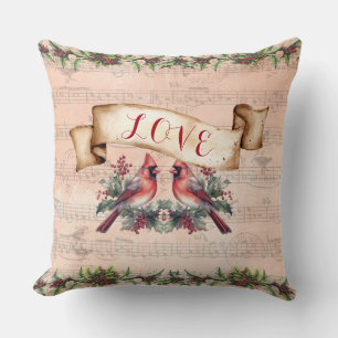 Love, Bells, Music & Paris Postmark Throw Pillow