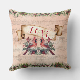 Love, Bells, Music & Paris Postmark Throw Pillow