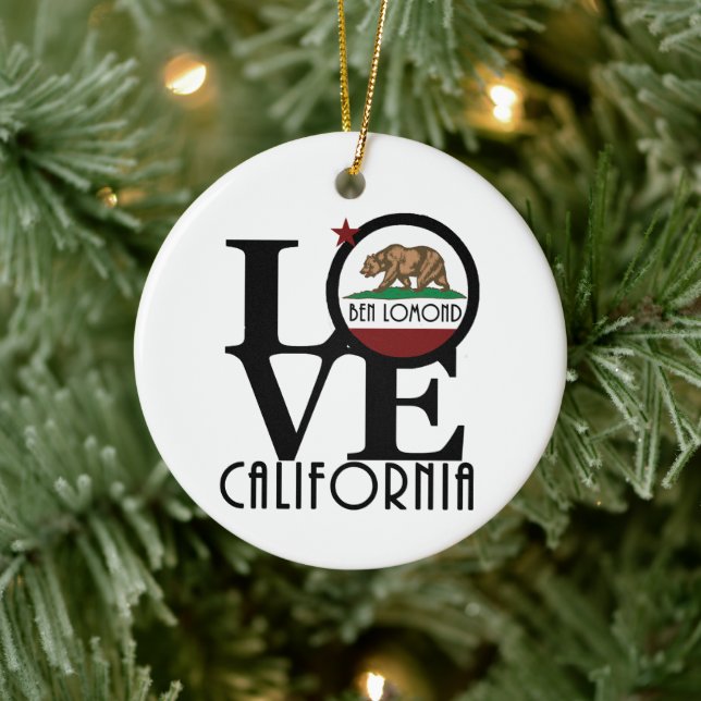 LOVE Ben Lomond California Ceramic Ornament (Tree)