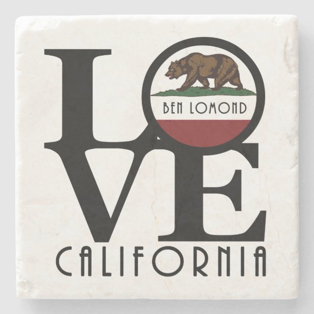 LOVE Ben Lomond California Stone Coaster (Front)