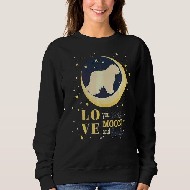 Love Bergamasco Shepherd To The Moon Sweatshirt (Front)
