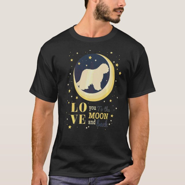 Love Bergamasco Shepherd To The Moon T-Shirt (Front)