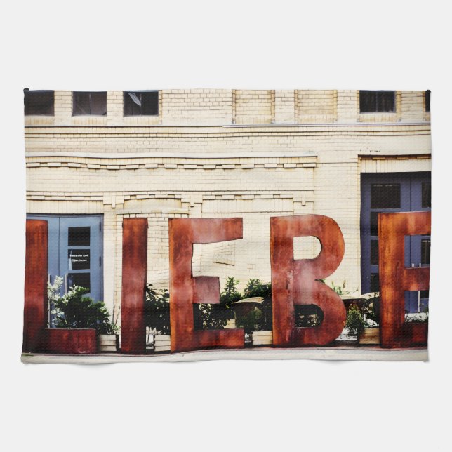 Love Berlin, Germany Travel Souvenir  Kitchen Towel (Horizontal)