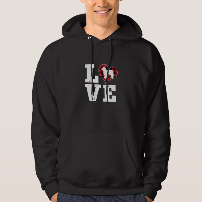 Love Bernedoodle Dog Lovers Gifts Dog Owners Valen Hoodie (Front)