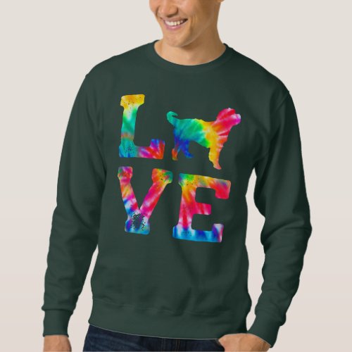 Love Bernedoodle Tie Dye Dog Mom Dad  Sweatshirt