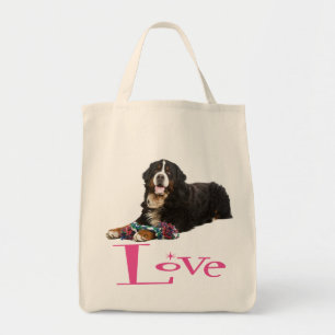Love Bernese Mountain Dog Puppy Tote Bag