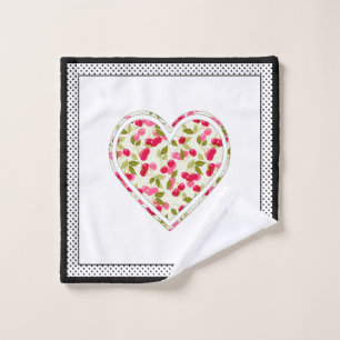 Love, berries, cherry wash cloth