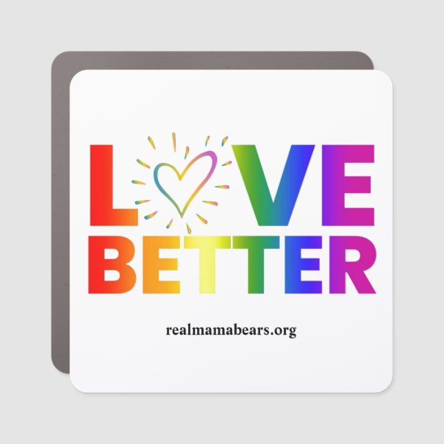 Love Better Square Car Magnet (Front)