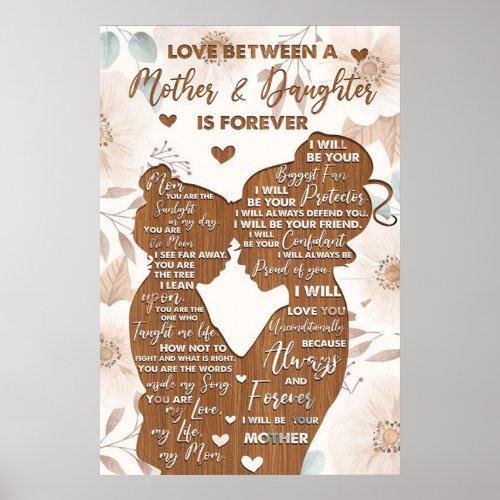 love between a mom daughter mothers day gifts poster