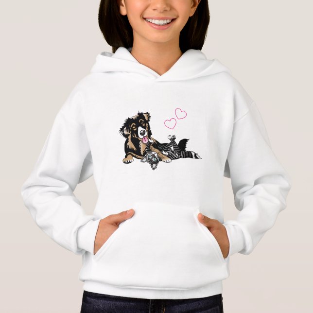 love between cats and dogs hoodie (Front)